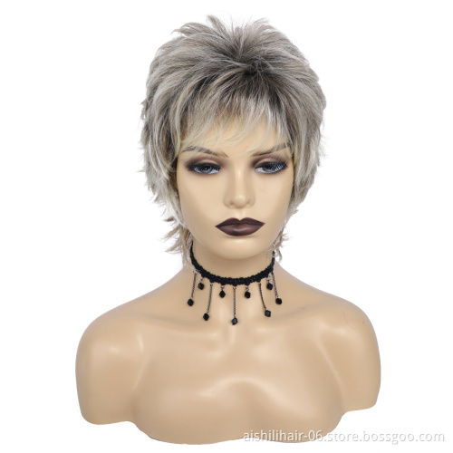 short gold-blonde curly wigs cheap bob wig short synthetic wigs for white women